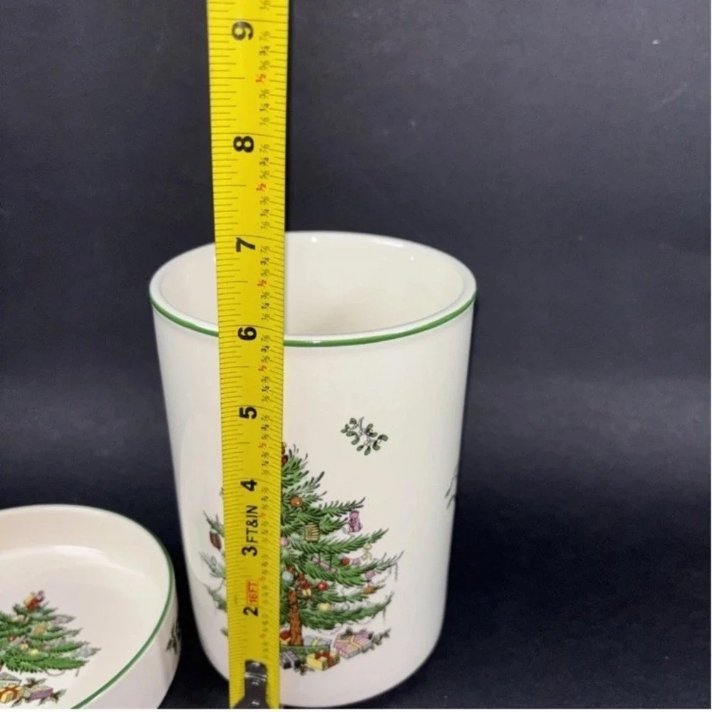 Spode Christmas Tree Tartan Wine Chiller & Coaster Bottle Cooler Set Gift Boxed